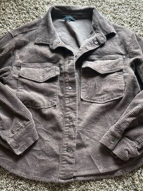 Sanctuary Brown Corduroy Button-Front Shirt Jacket
